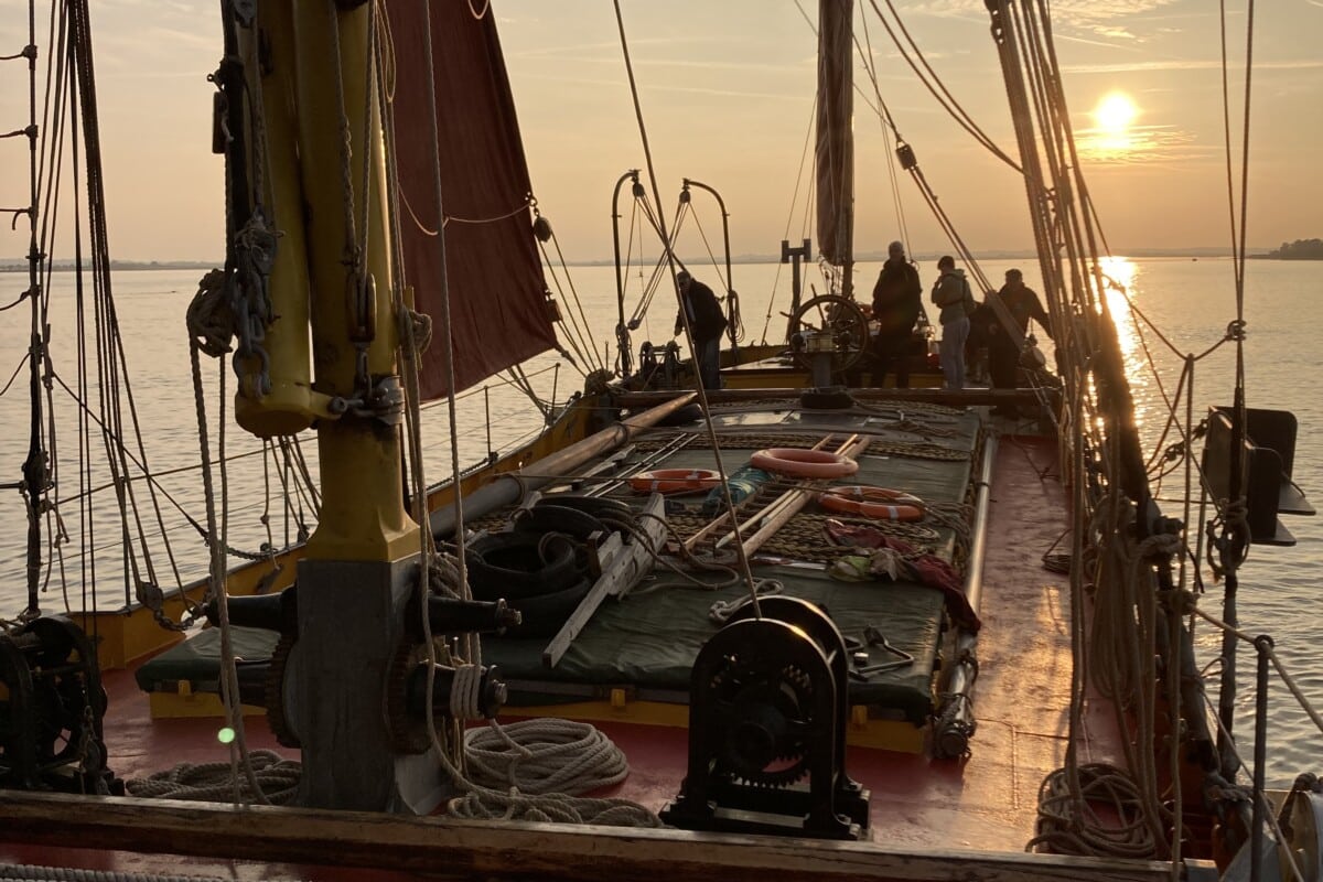 Photo Sunset over the stern of Blue Mermaid